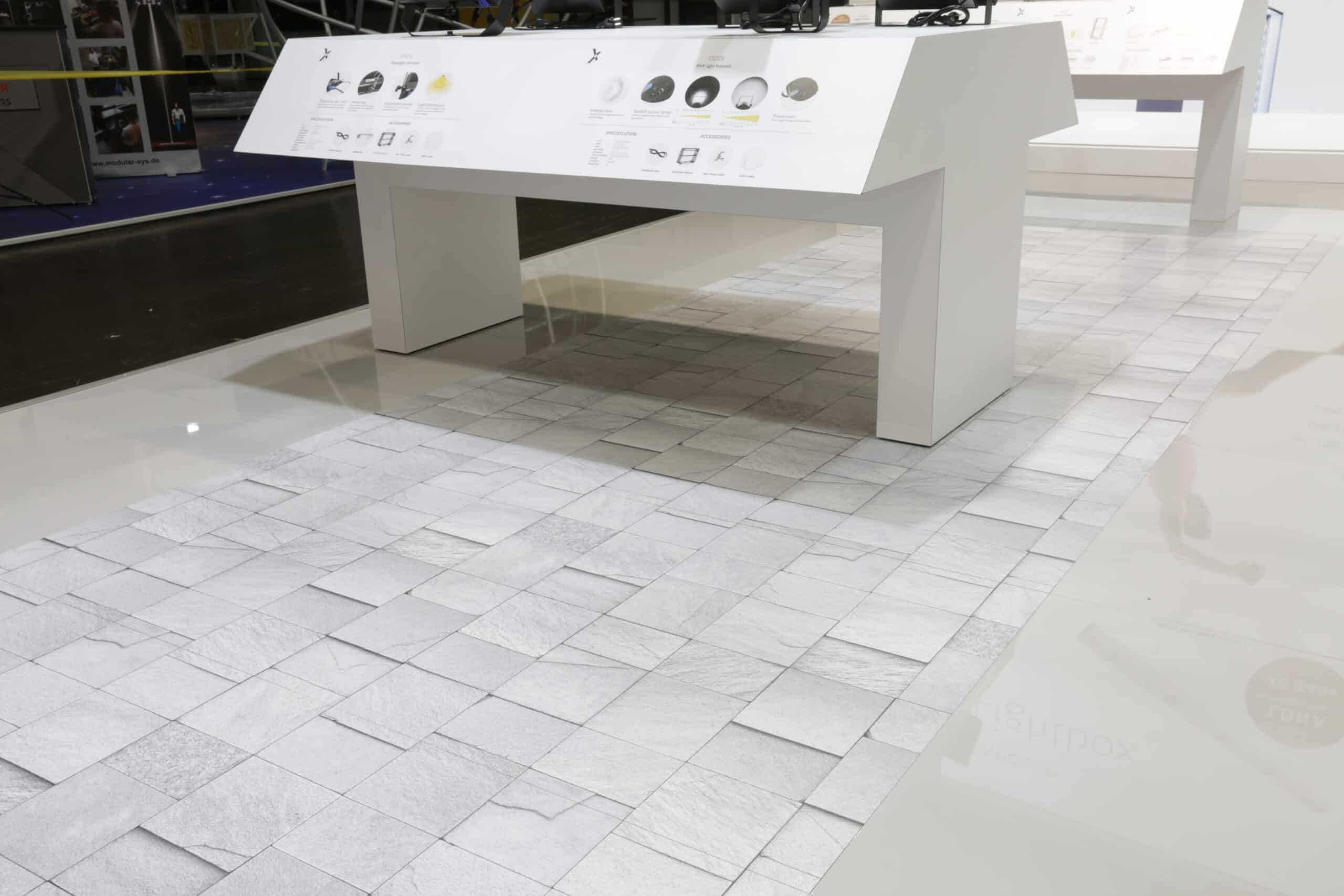 Expofloor floor panels print grey